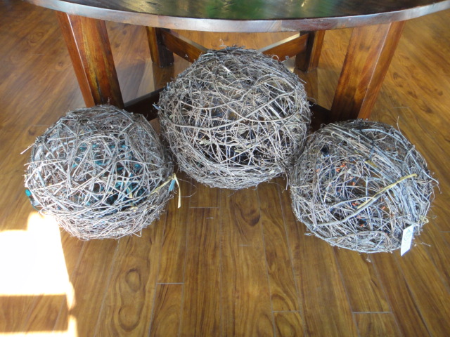 Three Twig Decorative Lighted Balls
