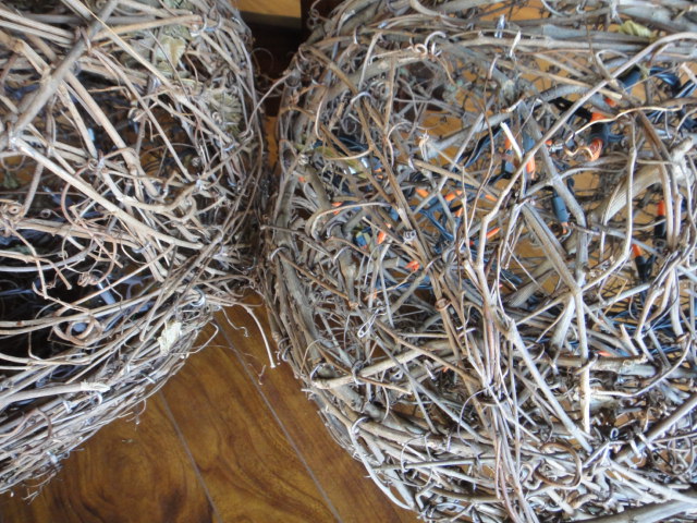 Three Twig Decorative Lighted Balls