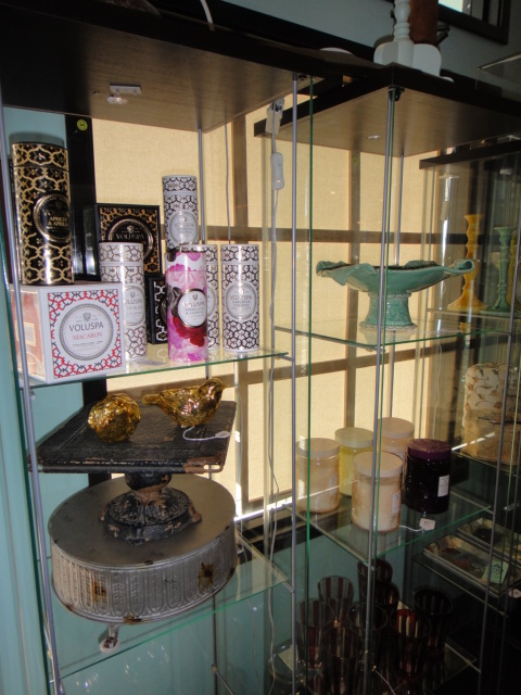 Six Individual Metal and Glass Display Shelves