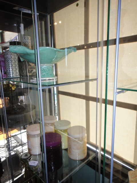 Six Individual Metal and Glass Display Shelves