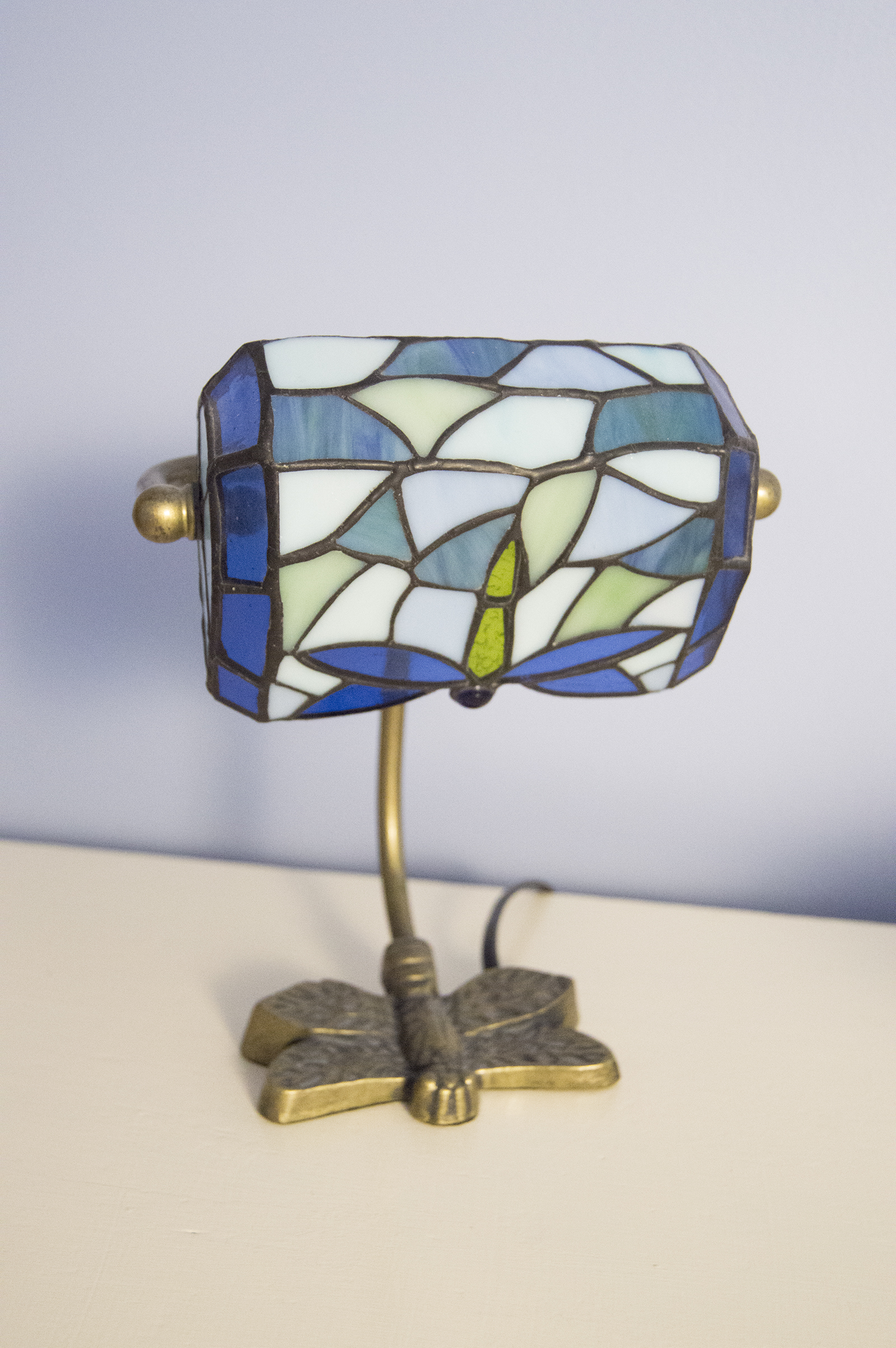 Elements Dragonfly Stained Glass Desk Lamp