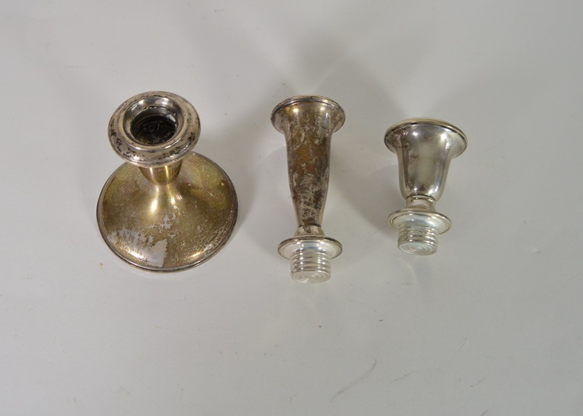 Pair of Empire Weighted Sterling Silver Candlsticks