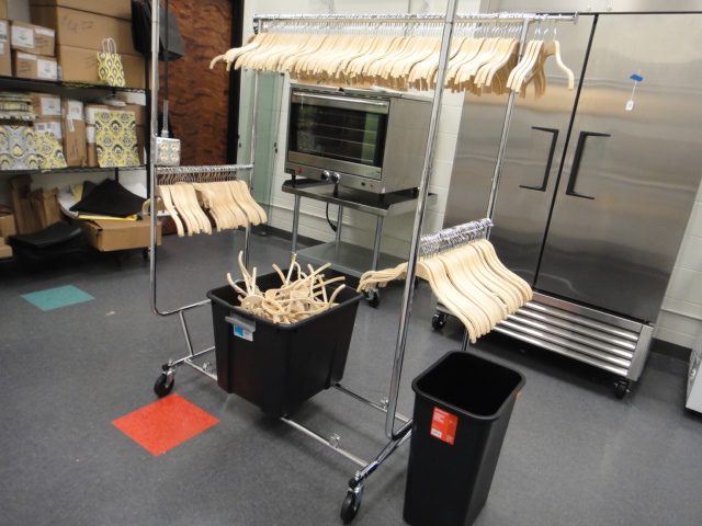 Cloths Rack on Rollers and Wooden Hangers