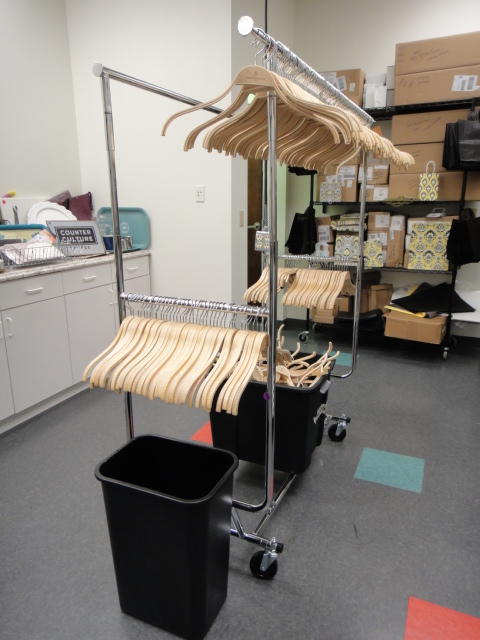 Cloths Rack on Rollers and Wooden Hangers