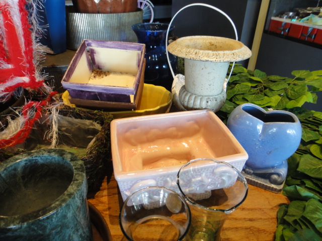 Silk Greenery and Flower Pots
