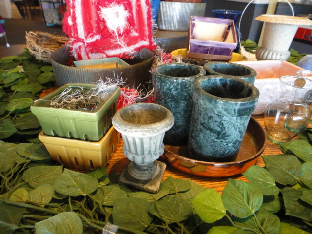 Silk Greenery and Flower Pots