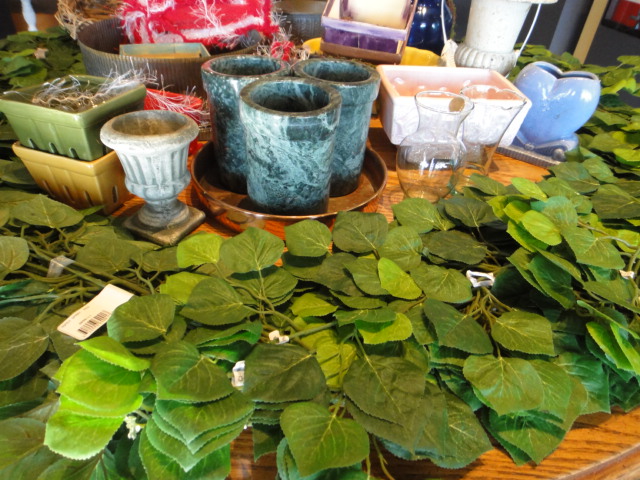 Silk Greenery and Flower Pots