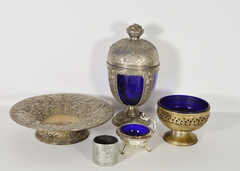 Assortment of Antique Silver Plate Items