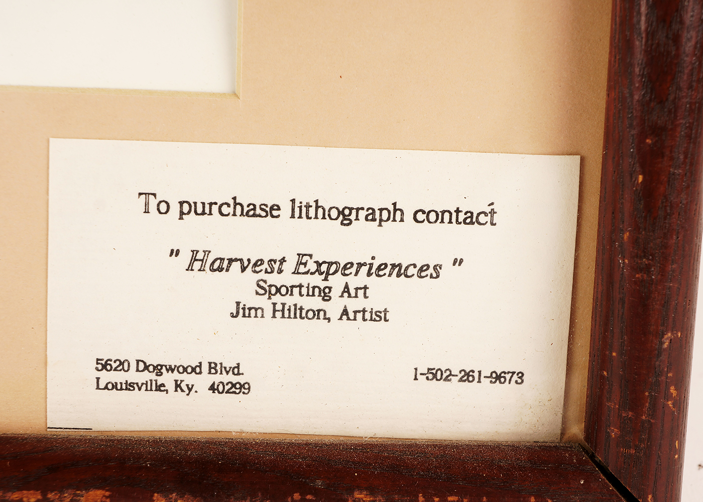 Framed Signed and Numbered Prints by Jim Hilton