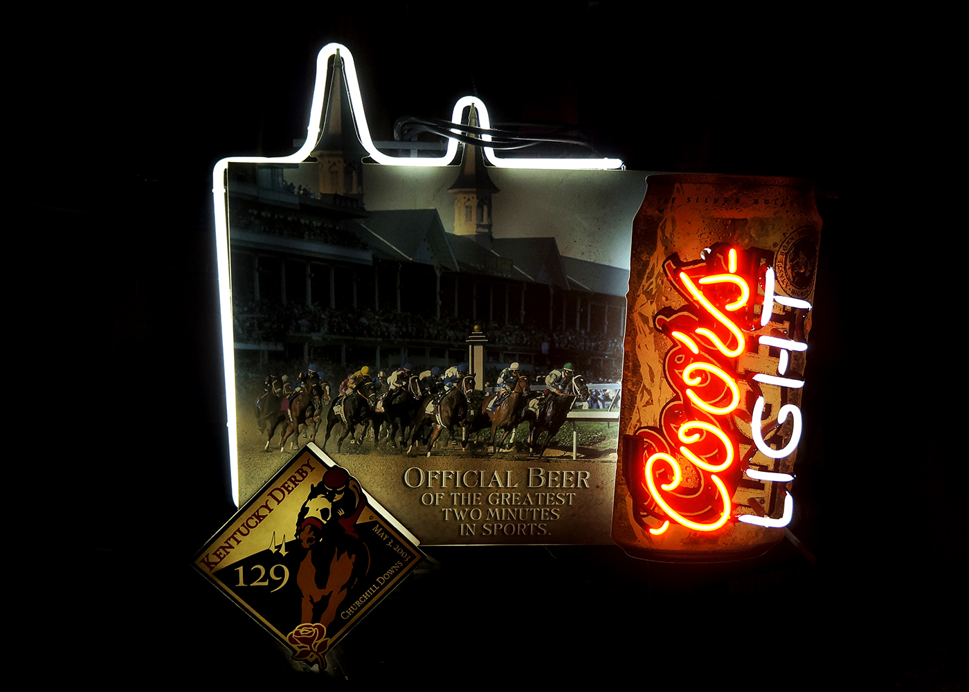 Coors Light Kentucky Derby Themed Neon Sign