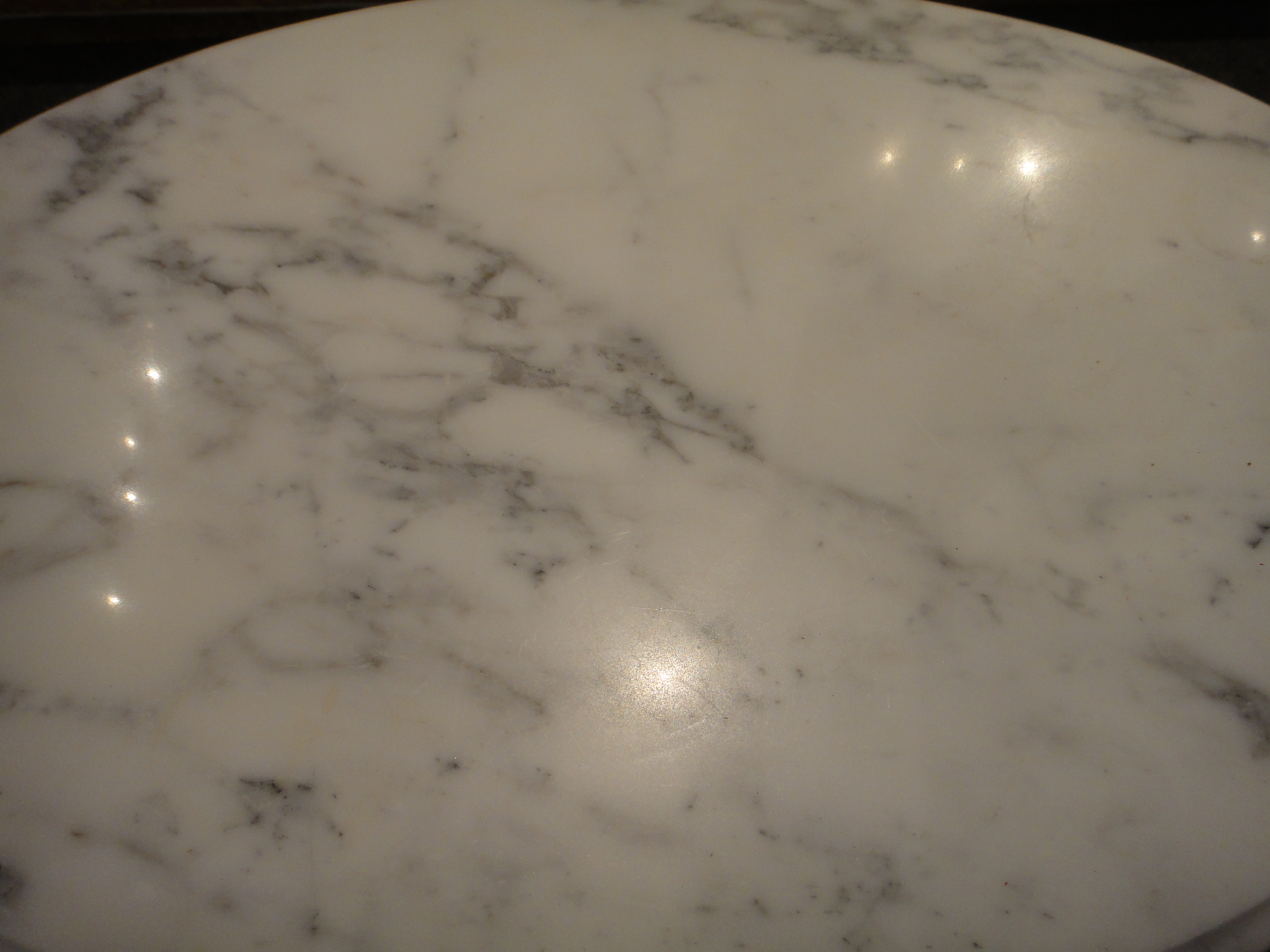 Vintage Maple Oval Coffee Table With Marble Top