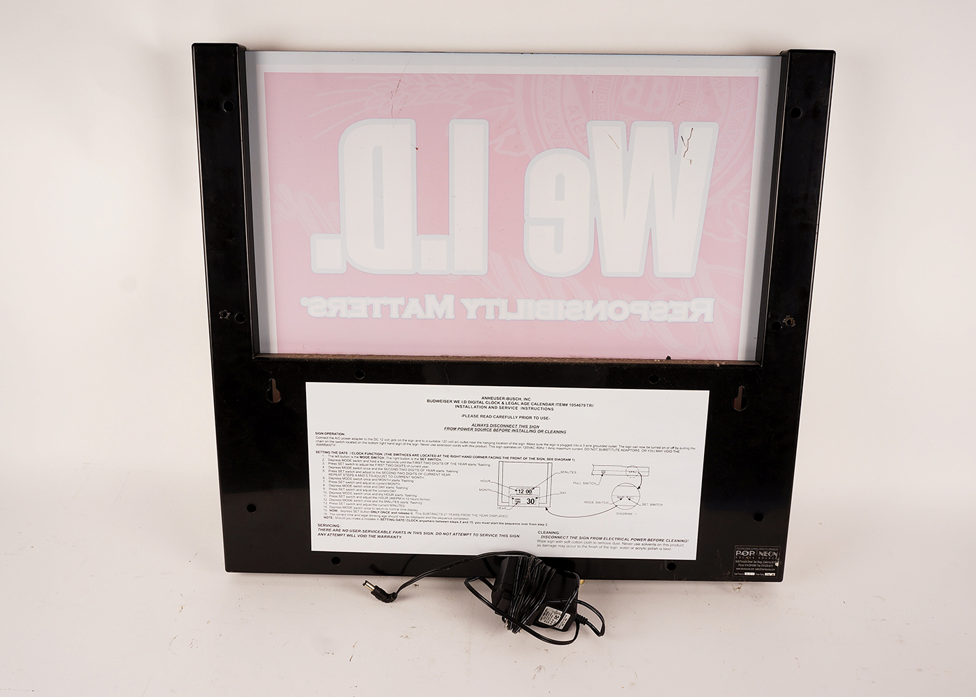 "WE I.D." Digital Readout Bar Sign