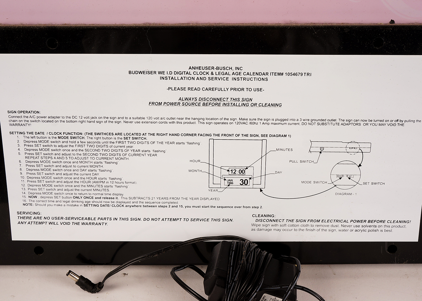 "WE I.D." Digital Readout Bar Sign
