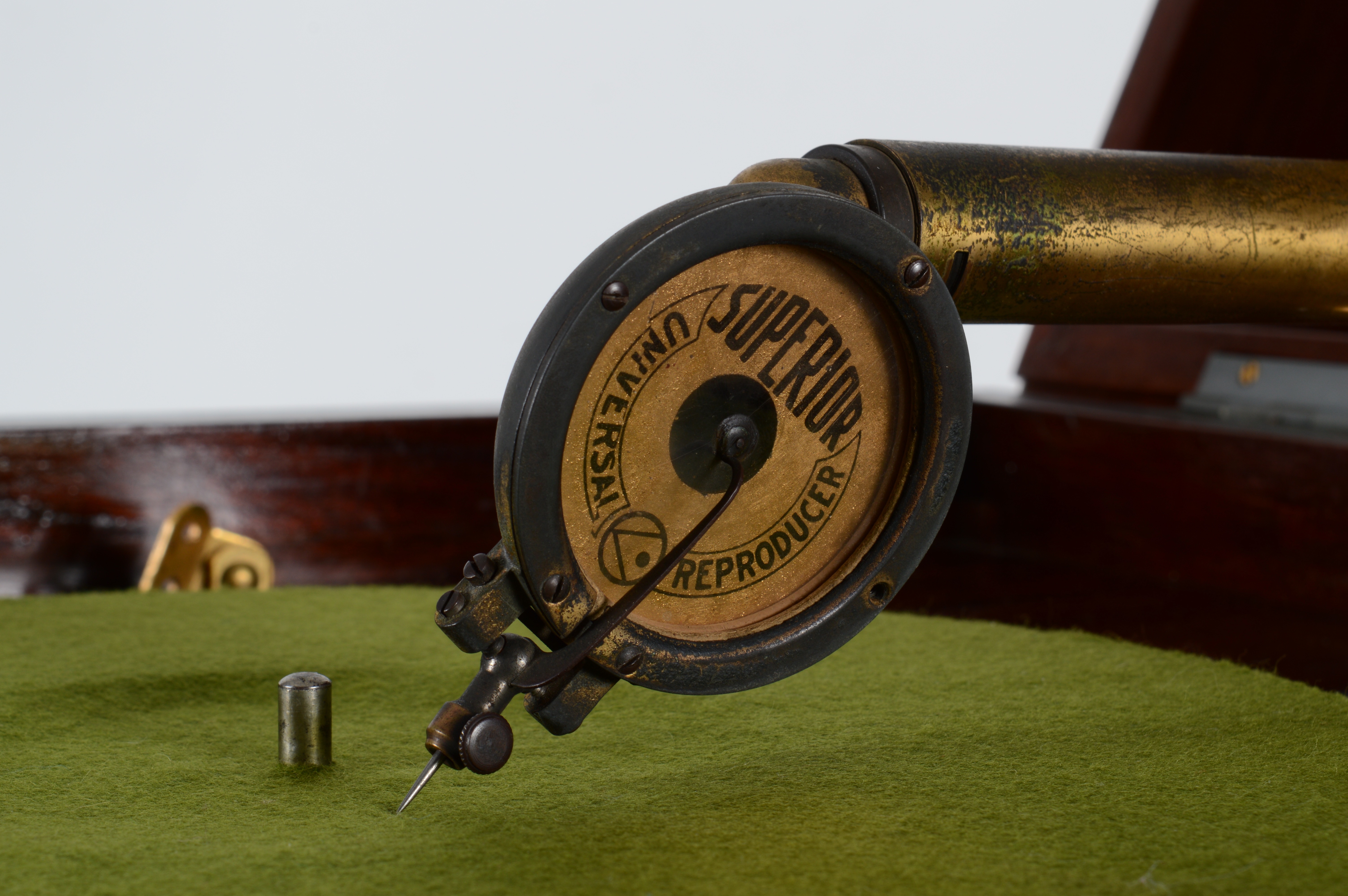 Vintage Mahogany Talking Machine by Melotone