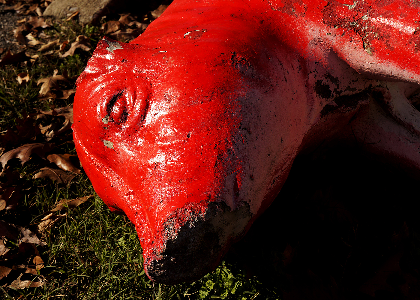Large Red Concrete Pig