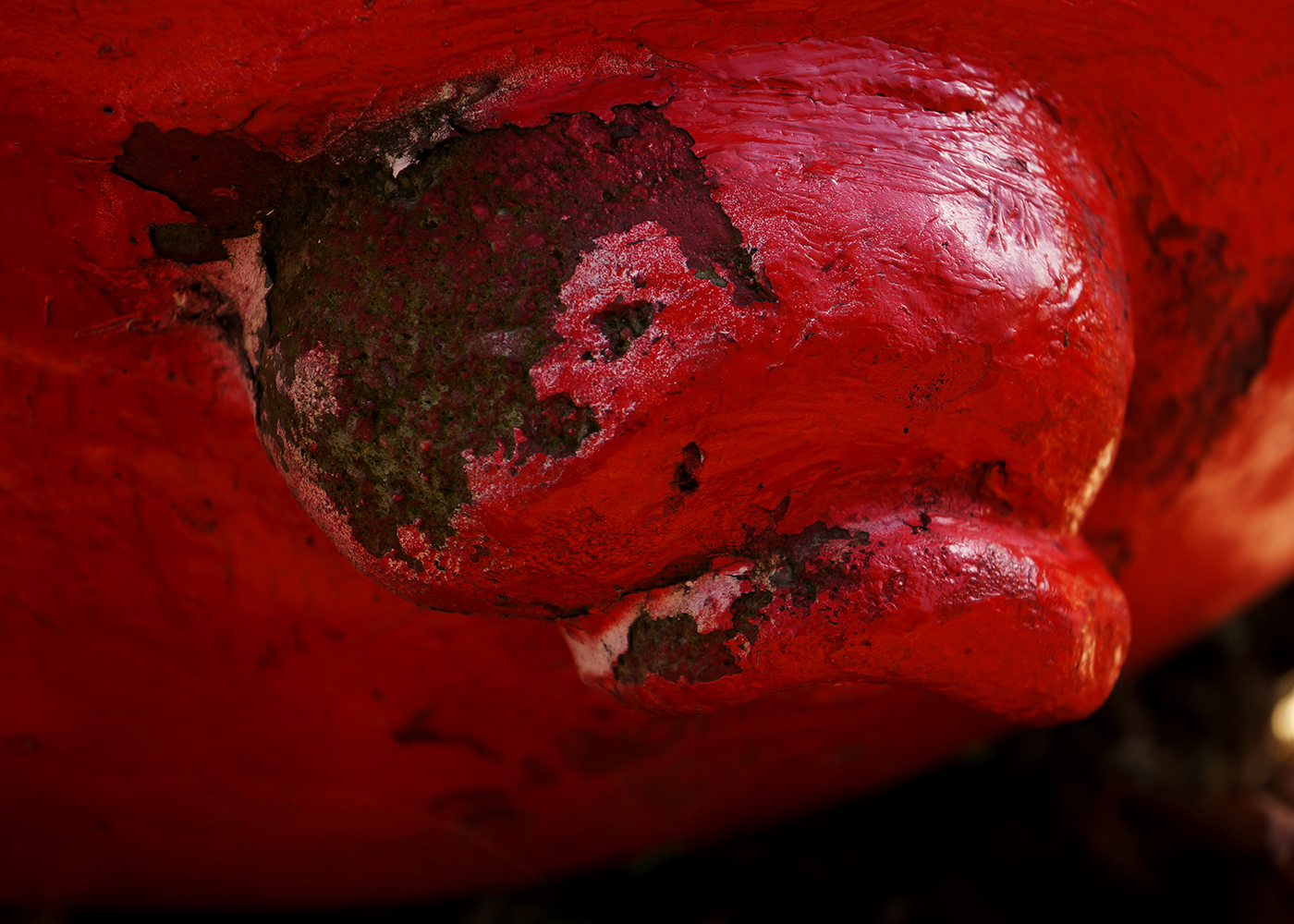 Large Red Concrete Pig