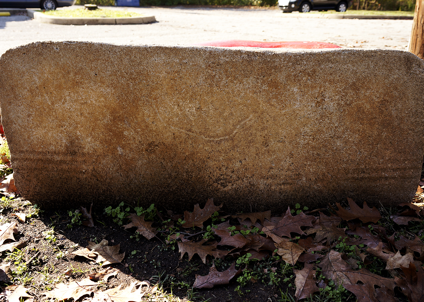 Large Red Concrete Pig