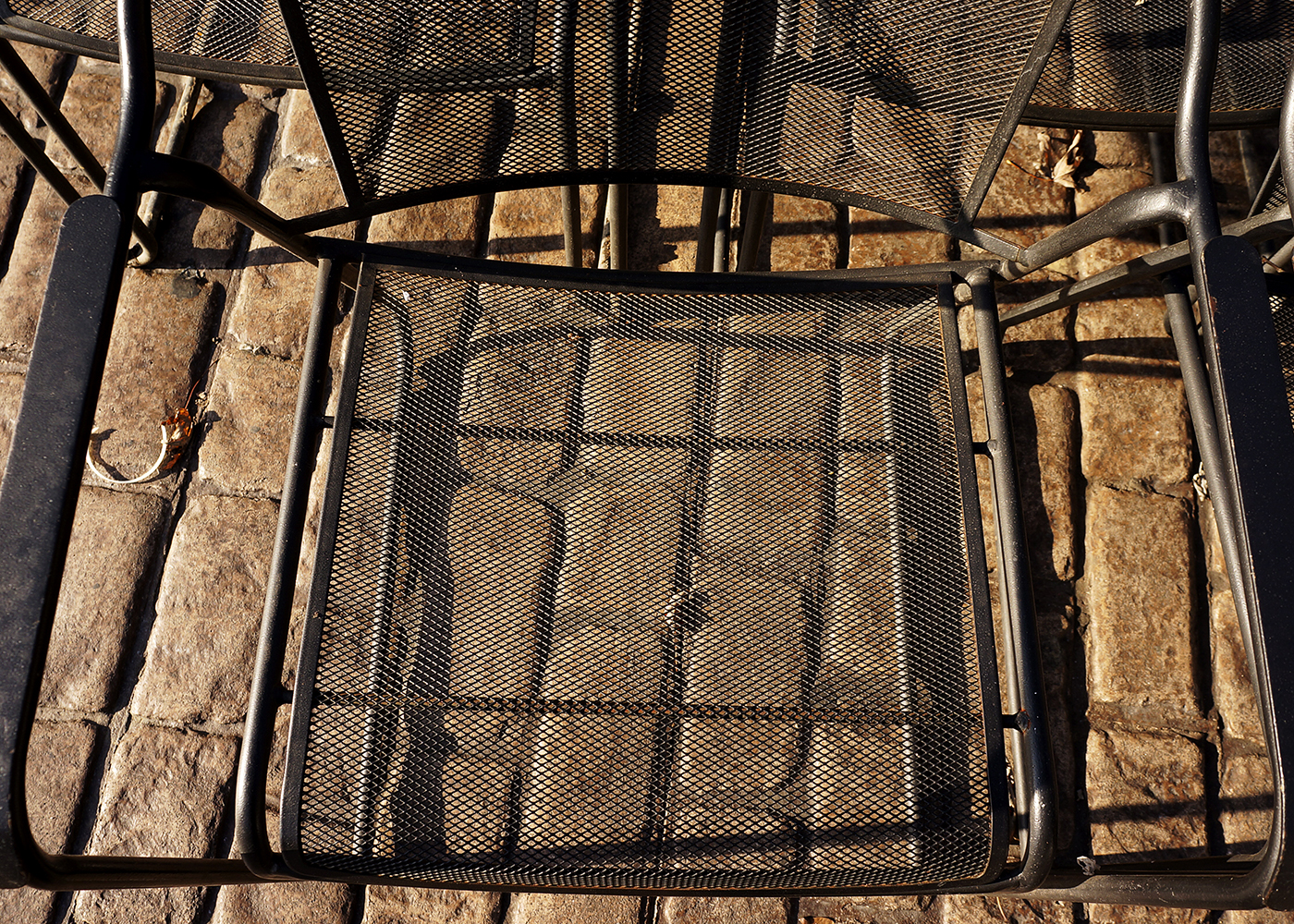 Set of Five Stacking Metal Patio Chairs