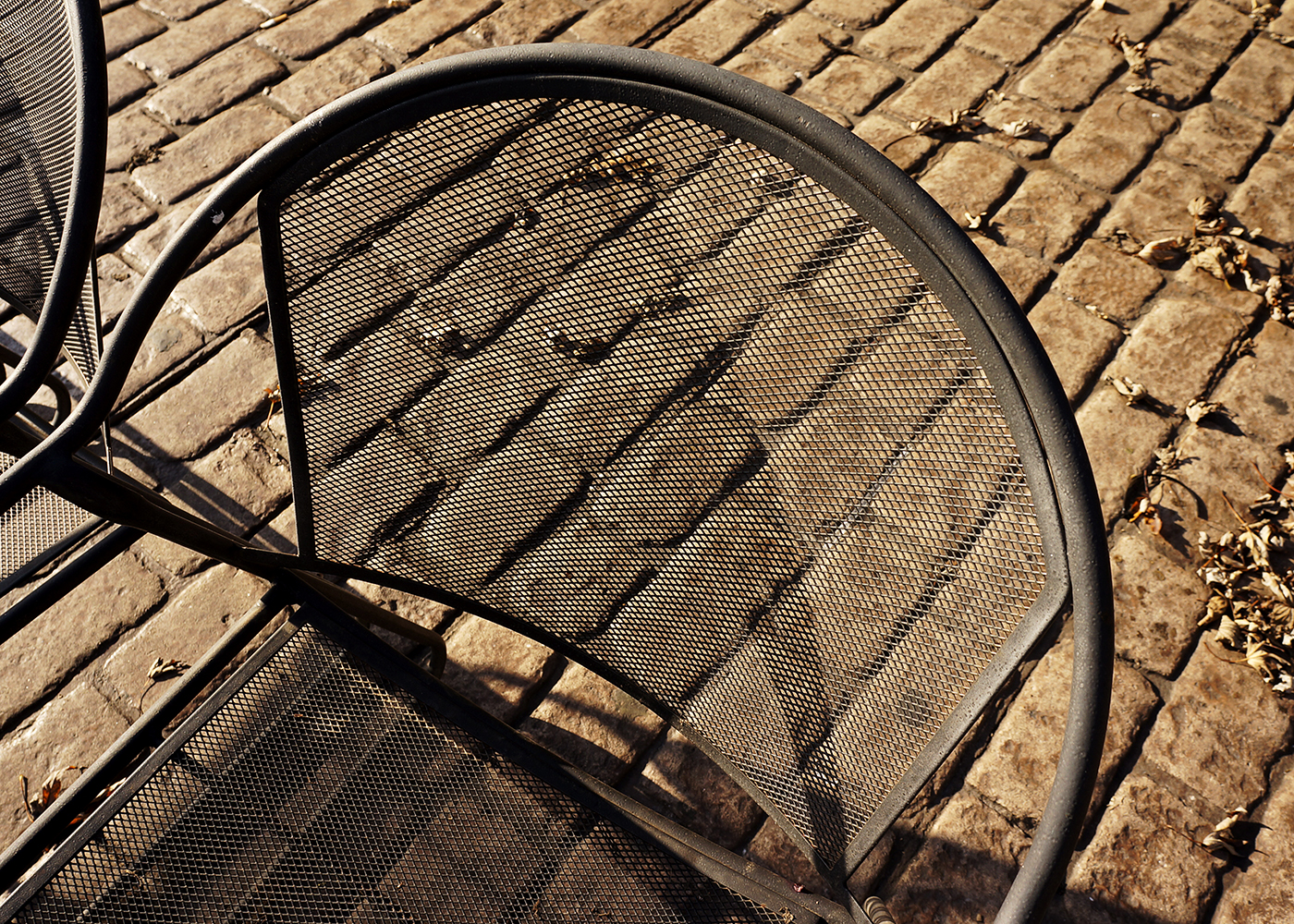 Set of Five Stacking Metal Patio Chairs