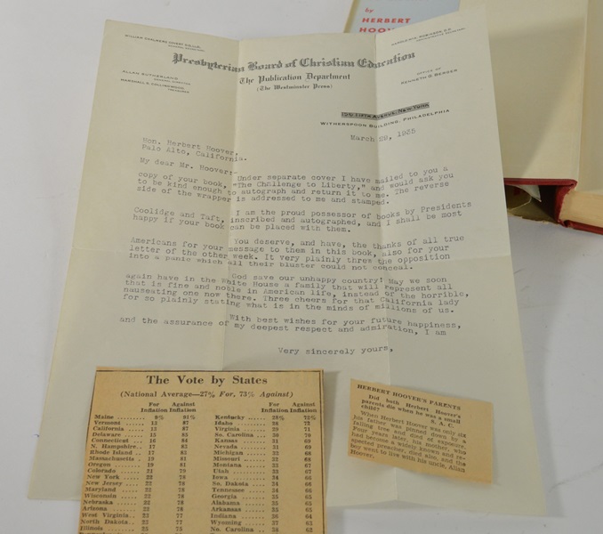 "The Challenge to Liberty" Signed by Author Herbert Hoover