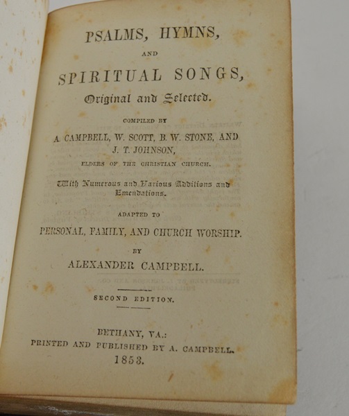 1853 Psalms, Hymns, and Spiritual Songs