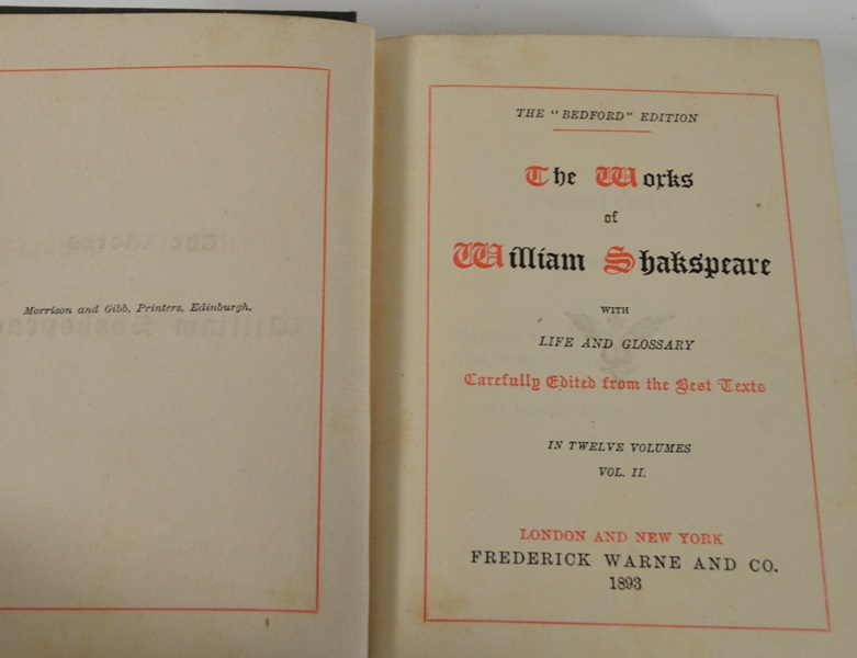 1893 The Works of William Shakespeare Boxed Set