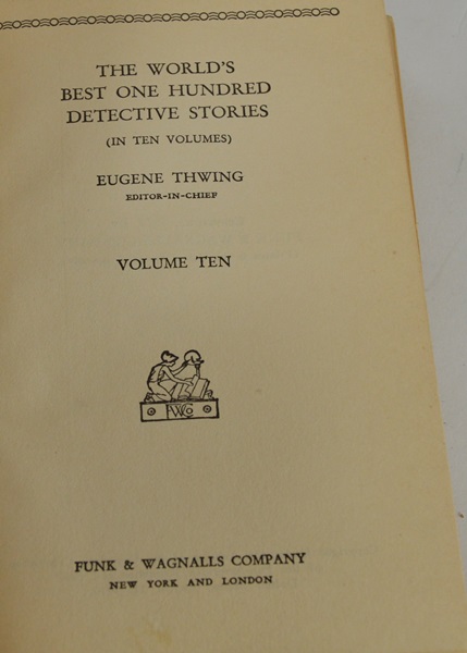 Ten Volumes The World's Best One Hundred Detective Stories