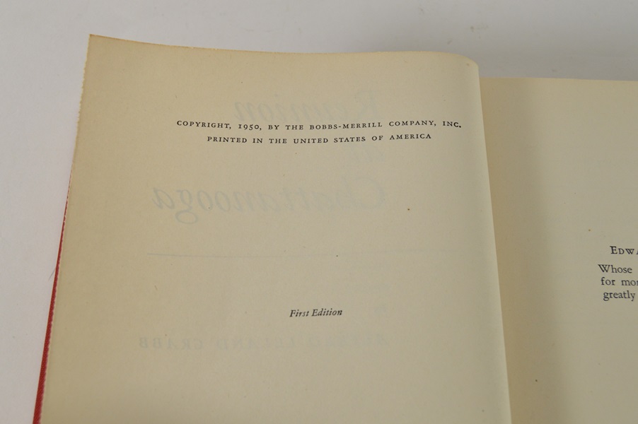 Signed First Edition Alfred Crabb Book- Reunion at Chattanooga