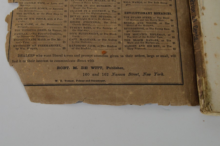 1859 De Witt's Special Report