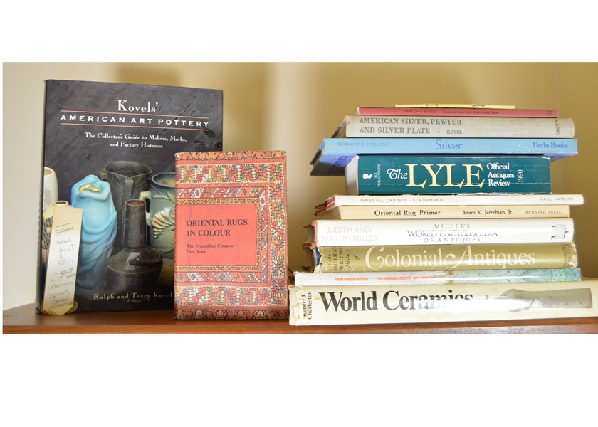 Assortment of Art Pottery and Antique Collector Books
