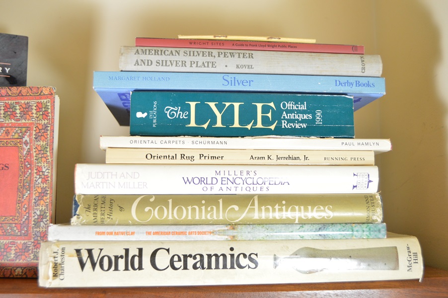 Assortment of Art Pottery and Antique Collector Books