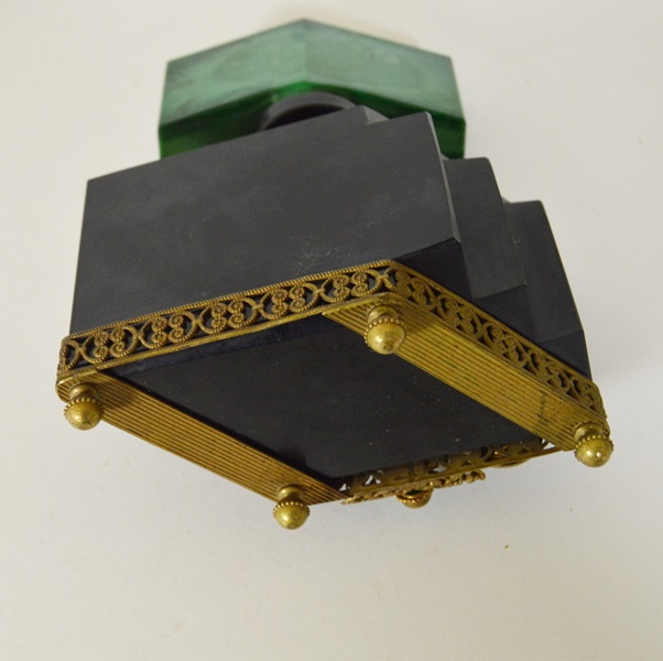 Heinrich Hoffmann Art Deco Black Czech Perfume Bottle