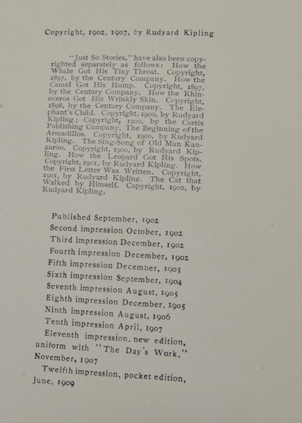 Sixteen 1909 Rudyard Kipling Books