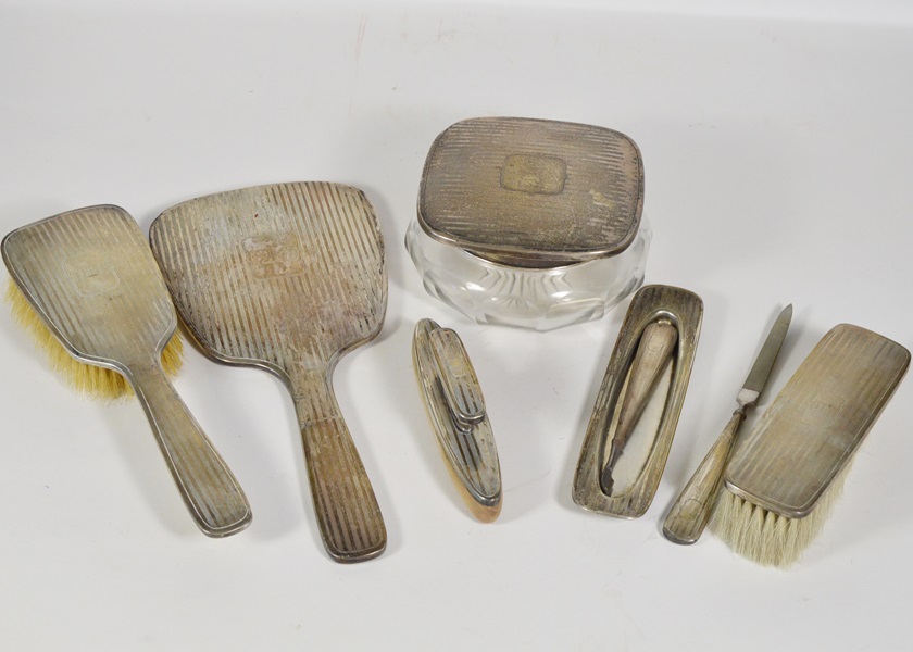 Art Deco Silver Plated Valet Vanity Set