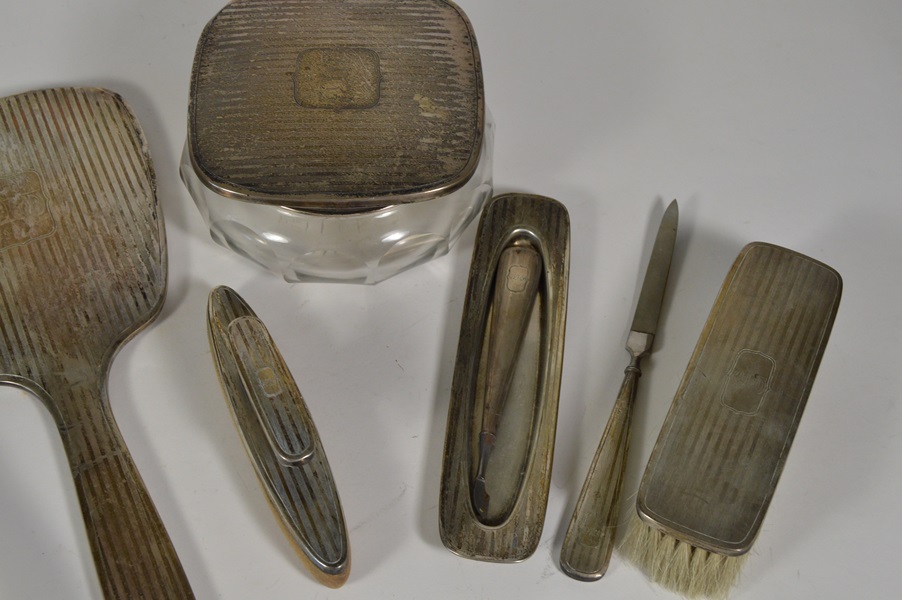 Art Deco Silver Plated Valet Vanity Set