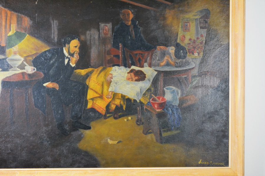 James Clayborne Original Oil Painting of a Sick Child