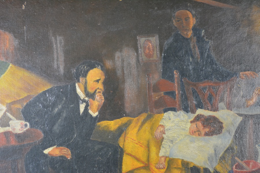 James Clayborne Original Oil Painting of a Sick Child