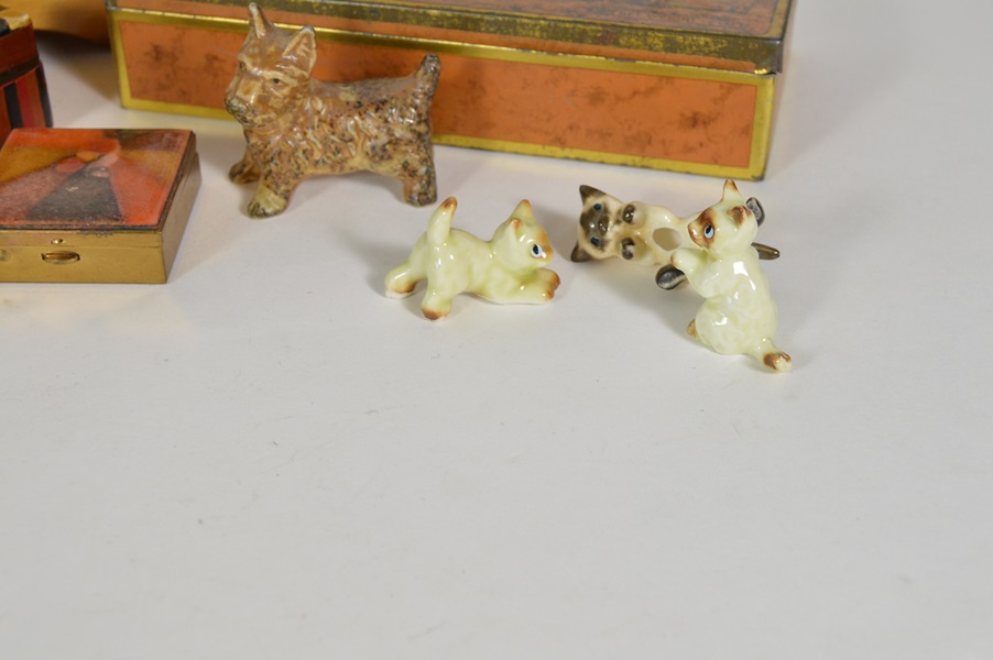 Assortment of Vintage Trinket Boxes and Figurines