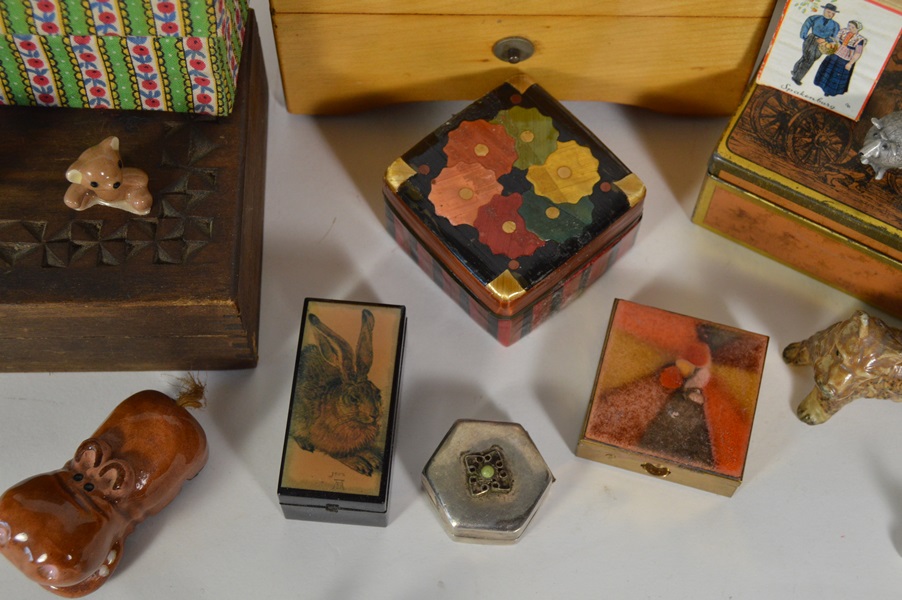 Assortment of Vintage Trinket Boxes and Figurines