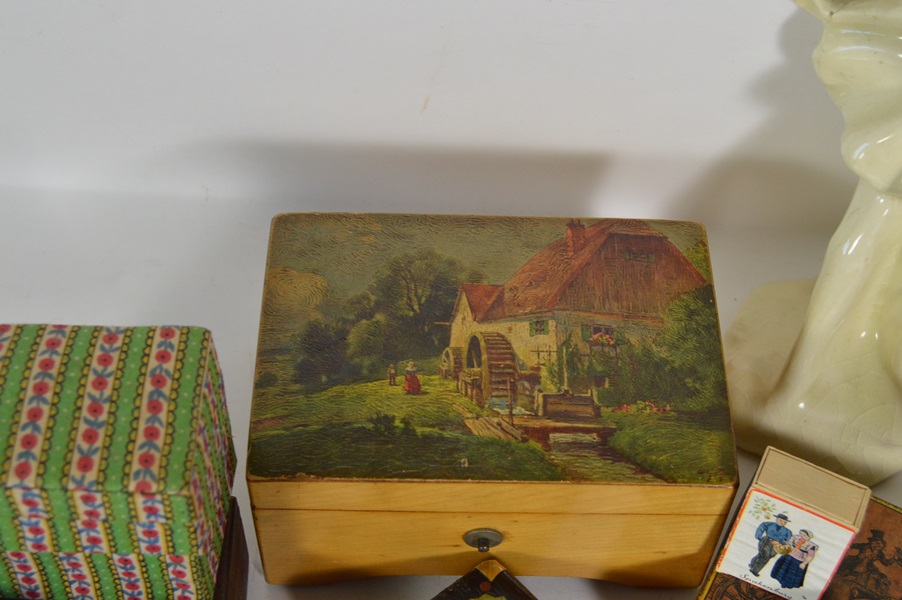 Assortment of Vintage Trinket Boxes and Figurines