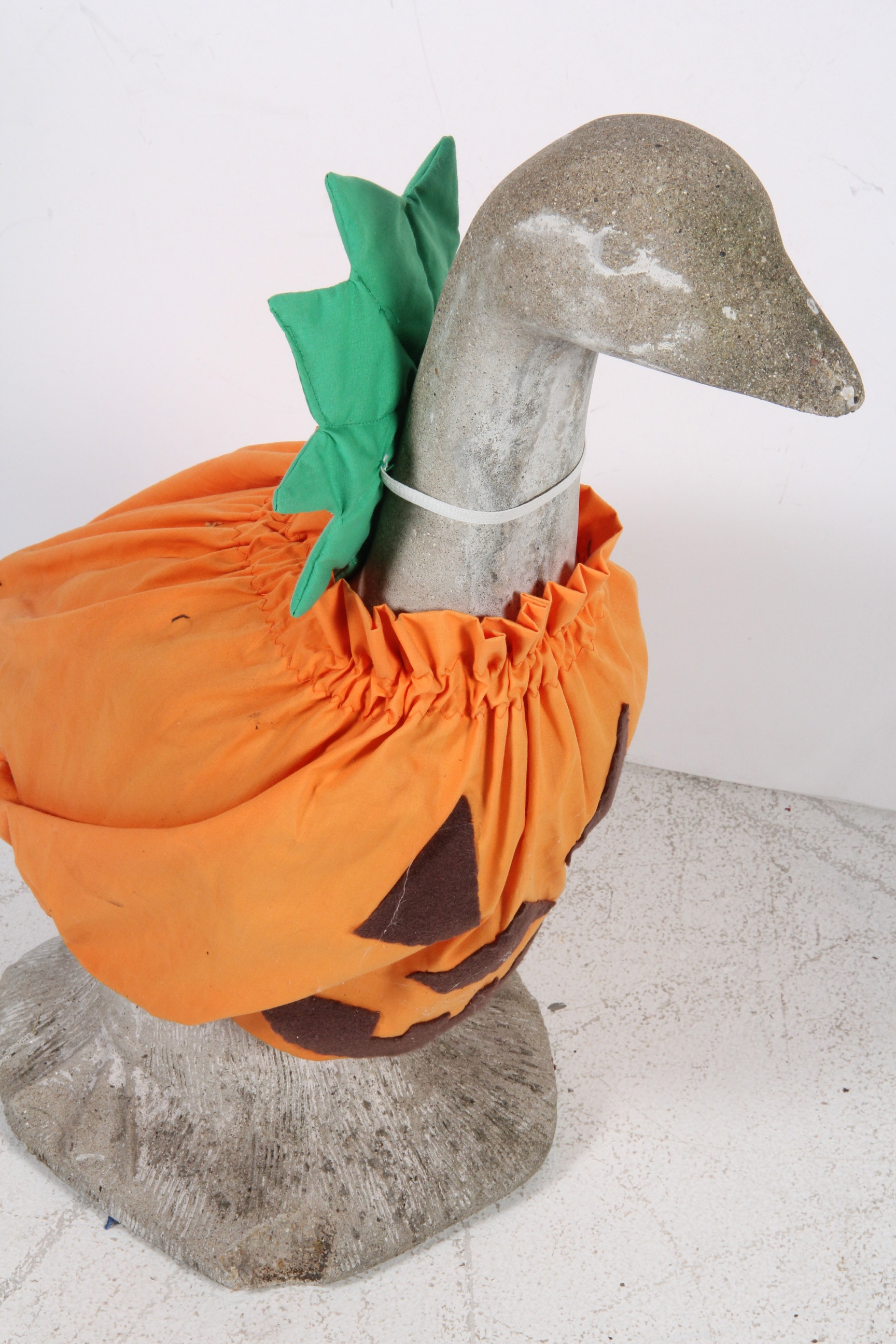 Concrete Goose Sculpture with Clothes