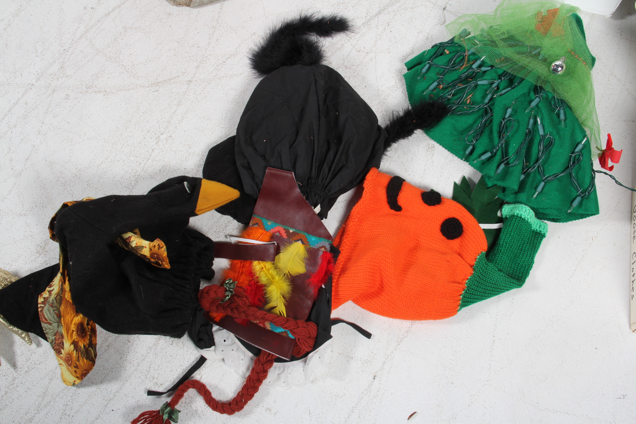 Concrete Goose Sculpture with Clothes