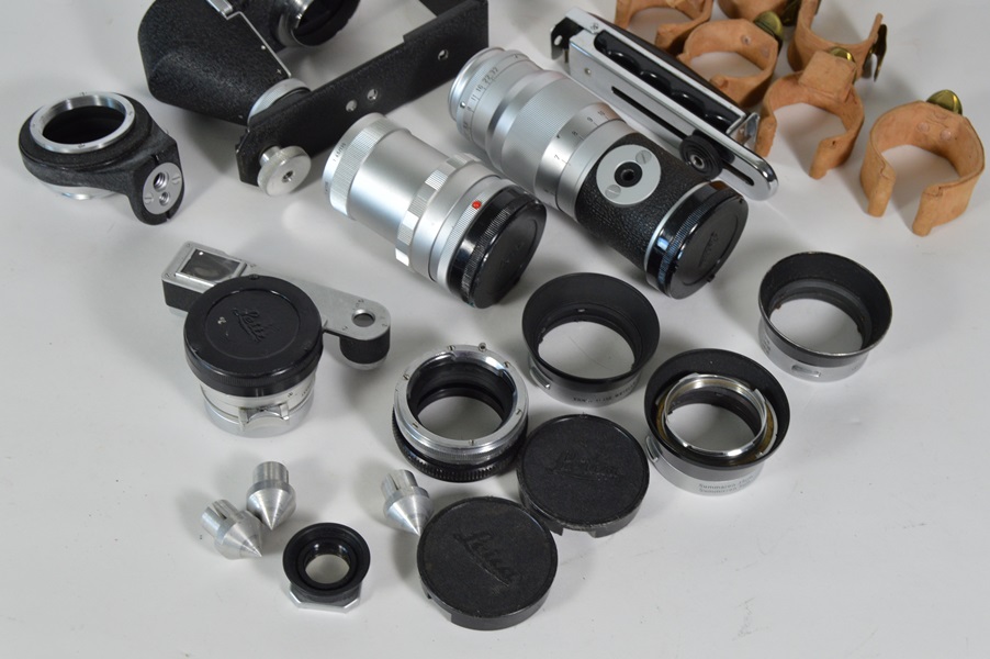 Leica Ernst Leitz Wetzler 35mm Camera Lens and Accessories