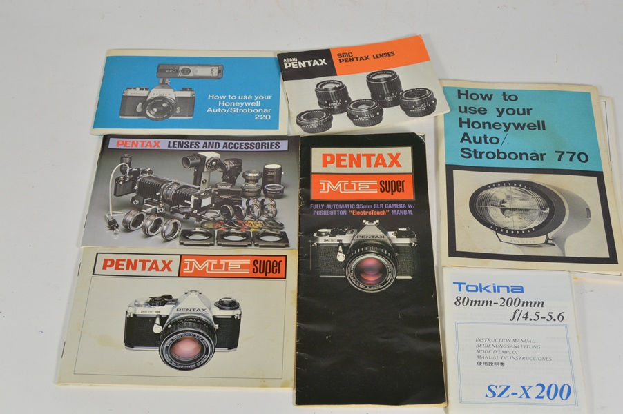 Three Pentax 35mm Cameras and Accessories