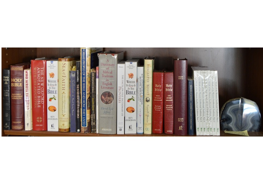 Assortment of Faith Books and Bibles