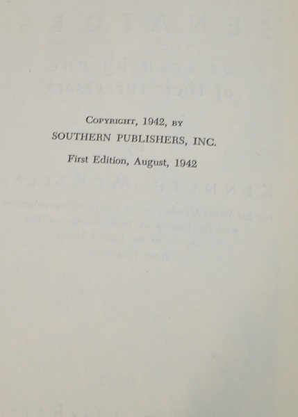 Signed Limited Edition Kenneth McKellar- Tennessee Senators