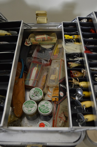 Vintage Fishing Tackle Box Fill with Lures and More