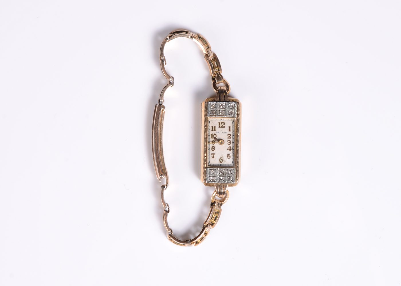 Vintage 14K Gold and Diamond Waltham Watch