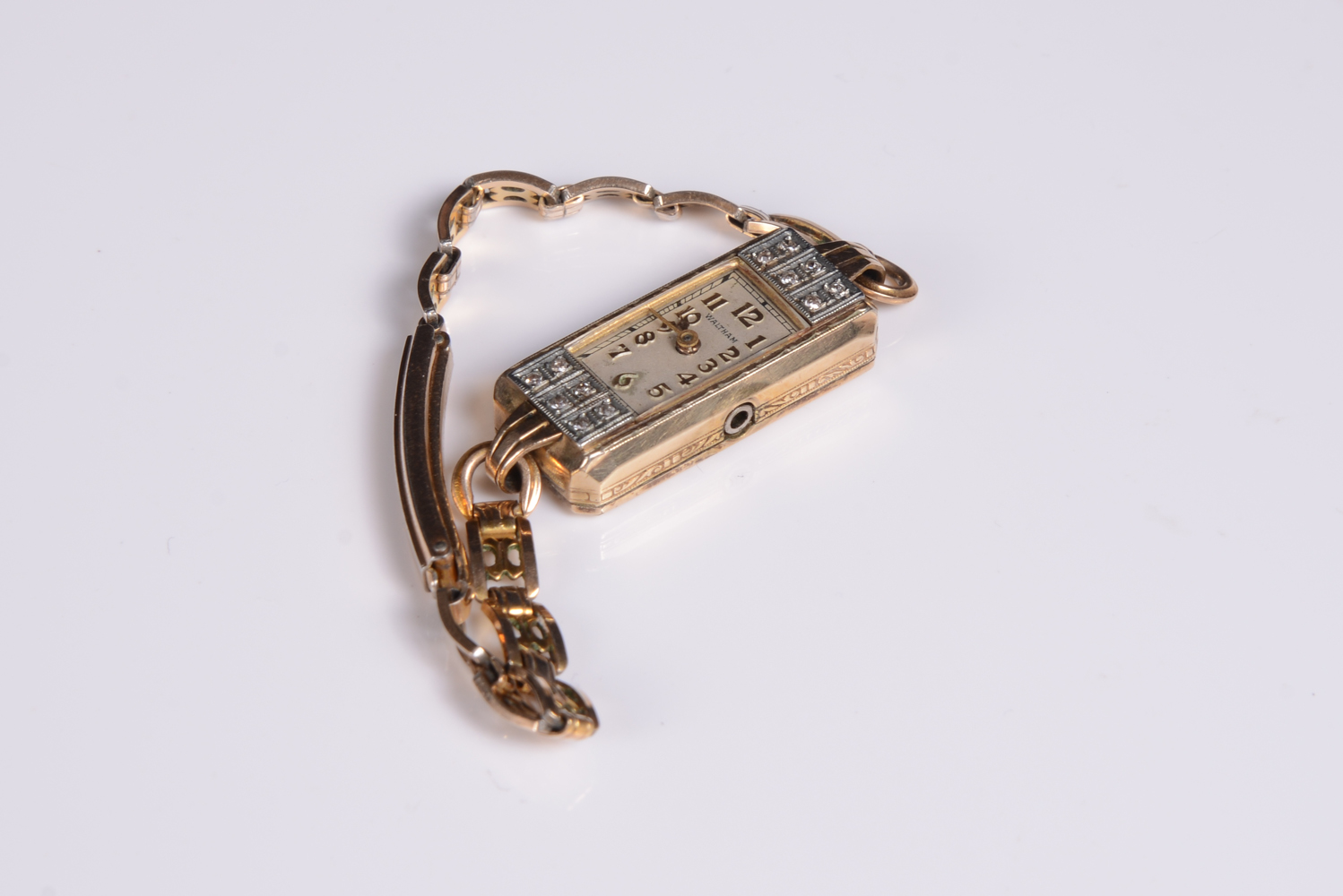 Vintage 14K Gold and Diamond Waltham Watch