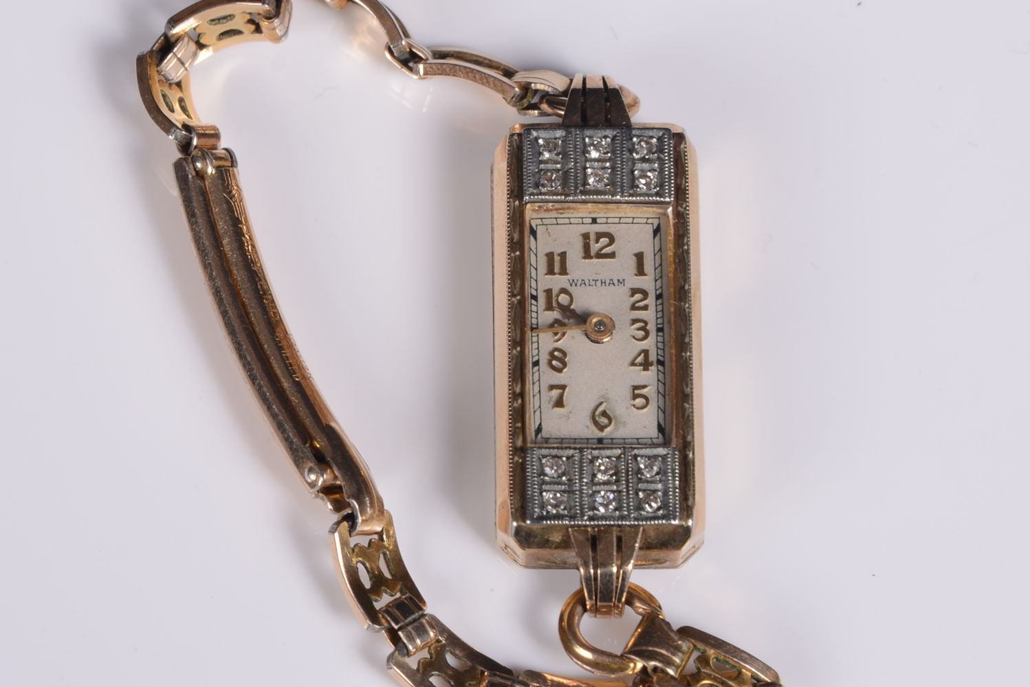 Vintage 14K Gold and Diamond Waltham Watch